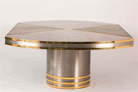 Dynamic Brushed Stainless And Brass Dining Table Dragonette Ltd