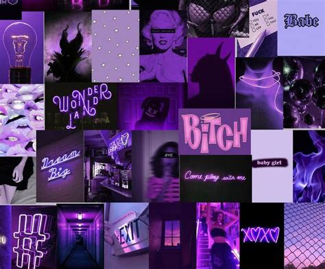 Download and use 10,000+ desktop wallpaper aesthetic stock photos for free. 100 pcs collage kit wall decor collage kit purple neon ...