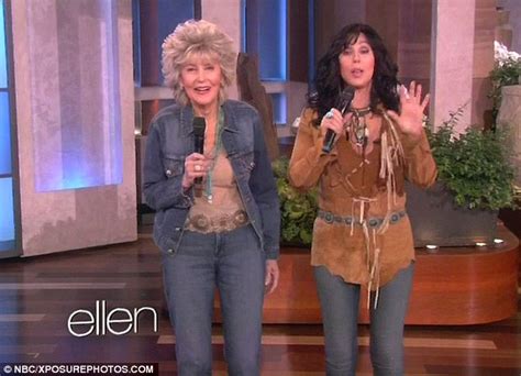 Ellen Degeneres Wears Chers Iconic Sheer Bodysuit As The Singer