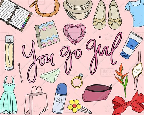 Girly Stuff Clipart Vector Pack Girly Things Girly Clipart Etsy