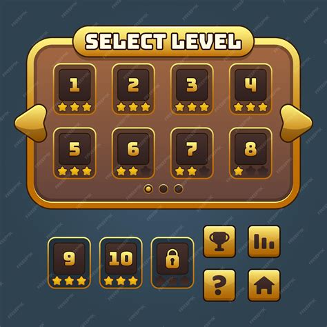 Premium Vector Complete Set Of Level Button Game Pop Up Icon Window