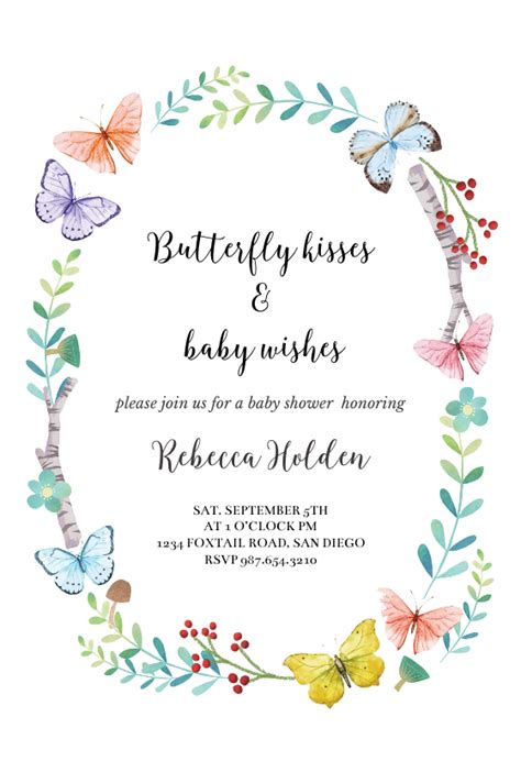 Free Printable Butterfly Baby Shower Invitations Templates