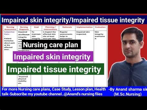 Nursing Care Plan On Impaired Skin Integrity Impaired Tissue Integrity
