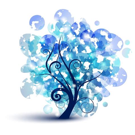 Blue Tree Abstract Tree Silhouette With Blue Leafs Sponsored Ad