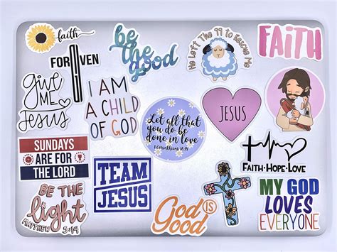 Christian Stickers 100 Pack I Cute Christian Stickers Waterproof 100