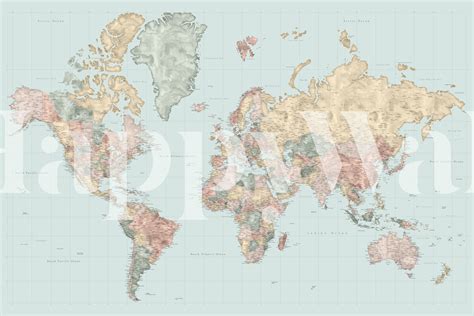 Buy High Detail World Map Michel Wallpaper Free Shipping