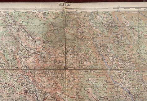 1948 Original Military Topographic Map Visegrad Bosnia Herzegovina