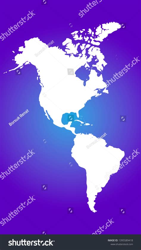 North South America Colorful Vector Map Stock Vector Royalty Free