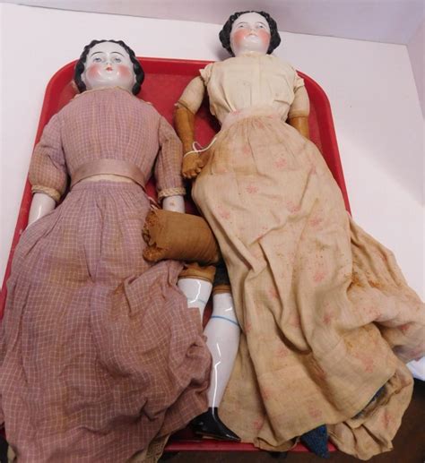 Lot 2 Antique China Head Dolls