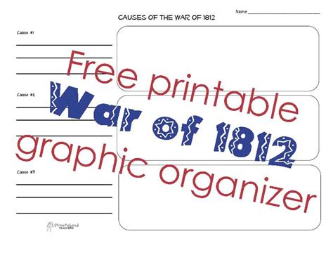 Graphic Organizer Causes Of The War Of 1812 Squarehead Teachers