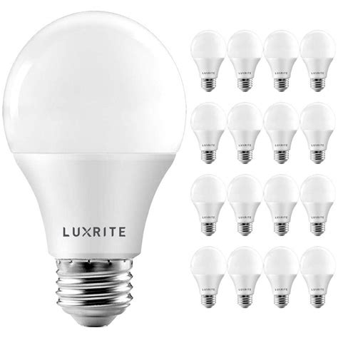 Luxrite 60 Watt Equivalent A19 Dimmable Led Light Bulb Enclosed Fixture