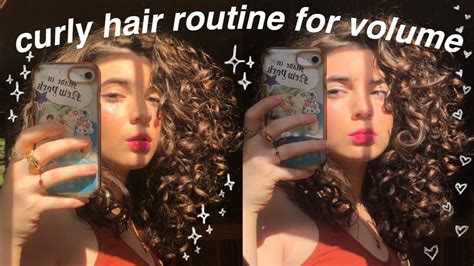 Curly Hair Routine My 3a2c Curly Hair Routine For Extra Volume Volume For Curly Hair Youtube