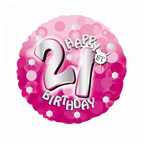 Amscan 18 Inch Pink Happy 21st Birthday Circular Foil Balloon Sg3746