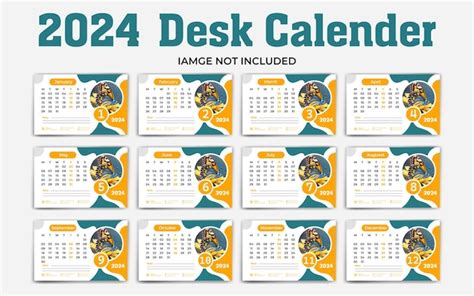 Premium Vector 2024 Desk Calendar Design Template