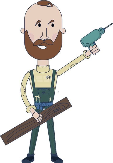 Handyman With Electric Drill Clipart Free Download Transparent Png