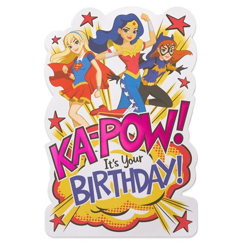 American Greetings Dc Super Hero Girls Birthday Card For Girl With Foil
