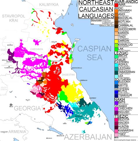 Caucasus Language Map