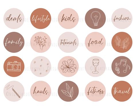 40 Line Art Instagram Highlight Cover Icons Boho Highlight Etsy