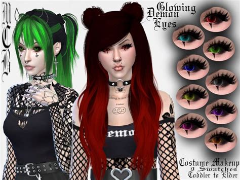 Sims 4 — Glowing Demon Eyes By Maruchanbe2 — Creepy Glowing Neon Demon