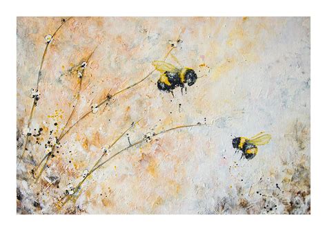 Bumble Bees Painting By Ingrida Blinkeviciute Fine Art America