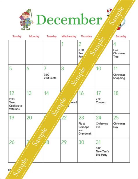 December Calendar Printable Activity Sallie Borrink