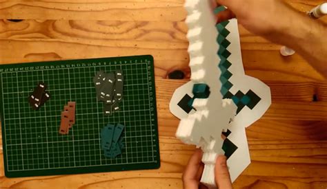 Foamboard Minecraft Diamond Sword 7 Steps With Pictures Instructables