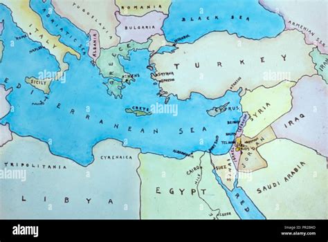 Models And Maps Map Of Eastern Mediterranean And Surrounding Countries