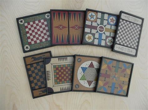 8 MINIATURE Wood Game Boards Series 1 Folk Art Miniature Limited