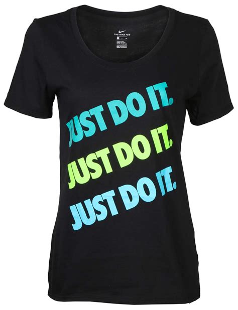 Nike Nike Womens Just Do It Repeat Graphic T Shirt Black Walmart