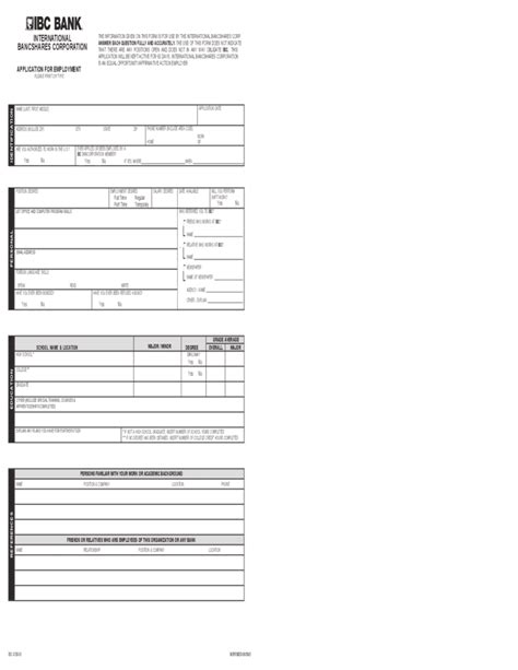 bank job application form ibc bank