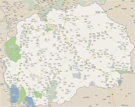 All regions, cities, roads, streets and buildings satellite view. Large road map of Macedonia with all cities | Macedonia ...