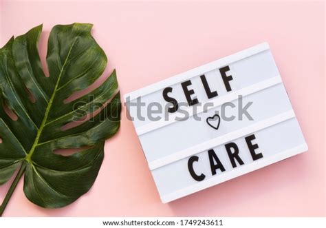 Selfcare Word On Lightbox On Pink Stock Photo Edit Now 1749243611