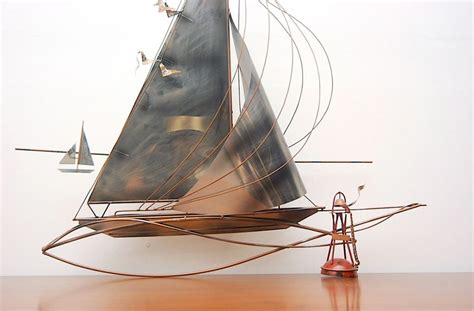 C Jere Sailboat Metal Wall Art Sculpture At 1stdibs Curtis Jere