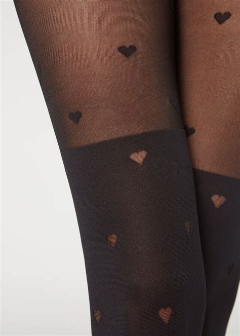 Little Hearts Over Knee Effect Tights Calzedonia