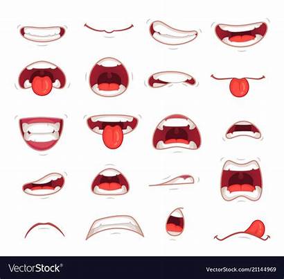 Mouth Cartoon Mouths Surprised Vector Expression Facial