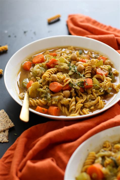 Remove from the heat and release the. Chunky Chickpea Noodle Soup with Brussel Sprouts - Flora ...