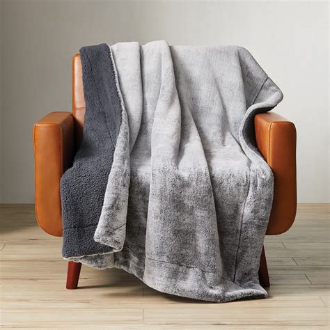 Better Homes And Gardens Faux Fur And Sherpa Throw Blanket Gray