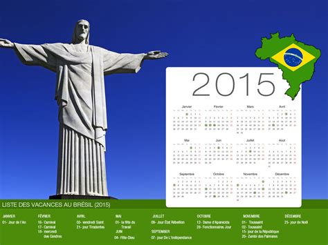 Calendrier De Vacances Brésil 2015