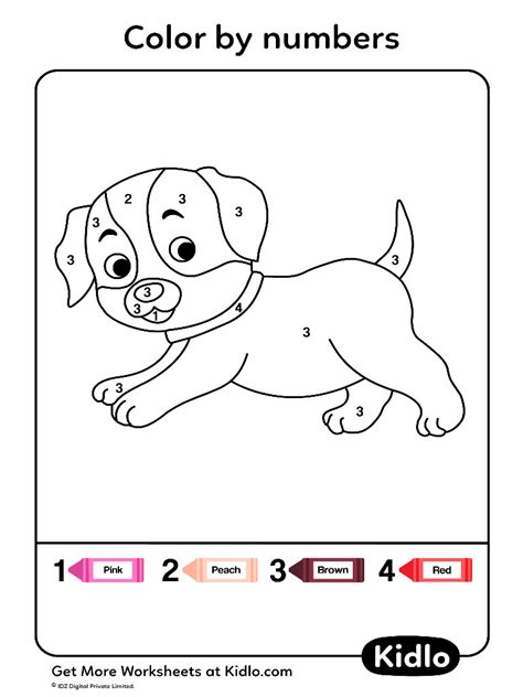 Color By Numbers Dogs Worksheet 09
