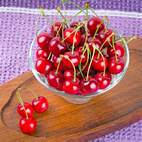 Red Cherries In The Bowl Stock Photo Image Of Nature 33052588