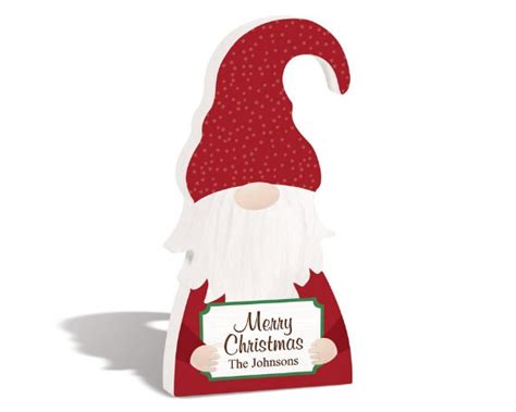 Christmas Gnome Engraved With Your Name Or Message Etsy