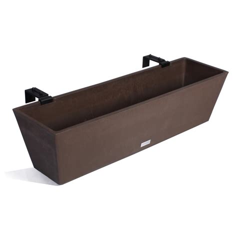 Take an untreated wooden box, paint it in the desired shade, and. Veradek 36 in. Espresso Plastic Hanging Window Box Planter ...