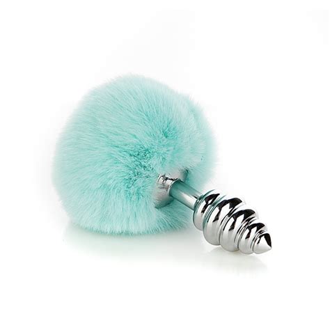 Sky Blue Rabbit Ball Removable Rabbit Tail Anal Stuffing Item Anal