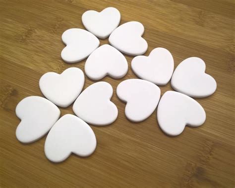 12 Ceramic Heart Tiles 4cm X 35cm For Paintingdecoupageetc Etsy