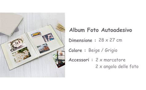 Aior Album Foto Autoadesivo Lino Album Fotografico Scrapbook Pagina Bianche Fai Da Te