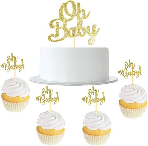 24pcs Oh Baby Baby Shower Cupcake Toppers And 1pcs Oh Baby