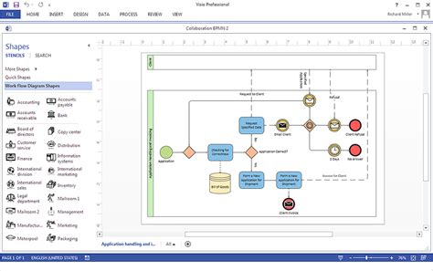 Flowchart Using Ms Visio Microsoft Visio Flow Chart Business Process