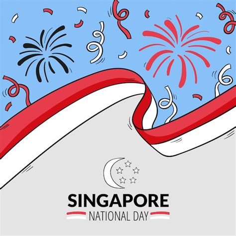 Free Vector Hand Drawn Singapore National Day Illustration
