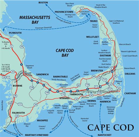 Cape Cod Map With Towns World Map