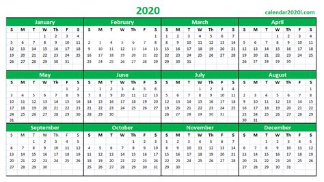 2020 Calendar Printable Template Holidays Word Excel Pdf Wallpaper